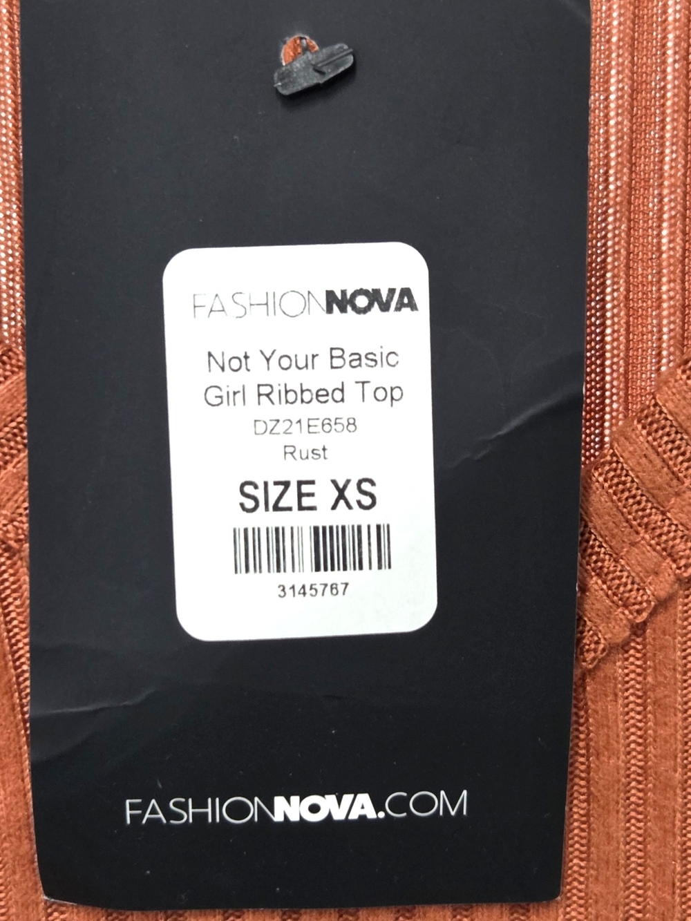 NWT Fashion Nova Not Your Basic Girl Ribbed Tank Top - Rust - XS Style DZ21E658 - Picture 6 of 7